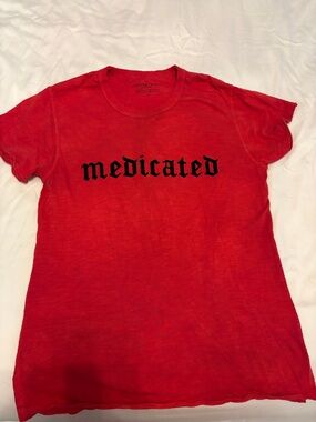 Red 'Medicated' Graphic Tee - Women